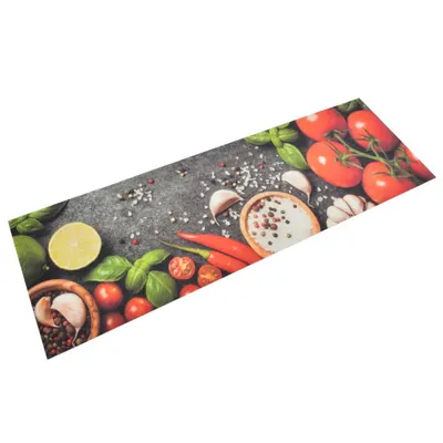 Gossi covor de bucatarie lavabil, 60x180 cm, catifea, model legume