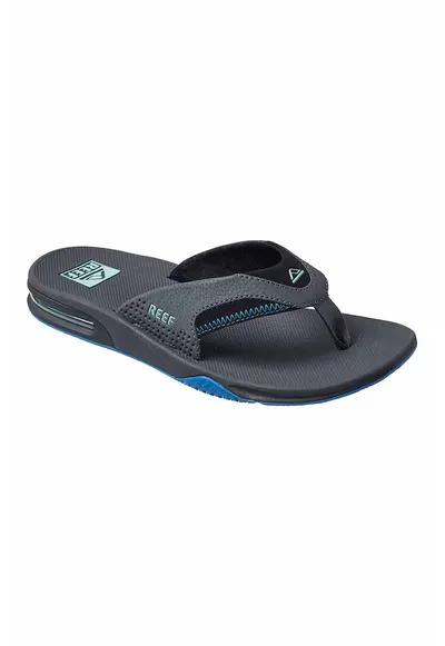 Papuci flip-flop cu cusaturi decorative Fanning - Gri carbon