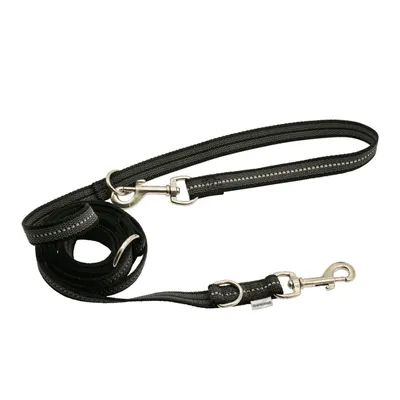 Lesa Herm. Sprenger ajustabila in 3 puncte cu 2 carabiniere, din nailon si insertie cauciucata - 230 cm - Negru