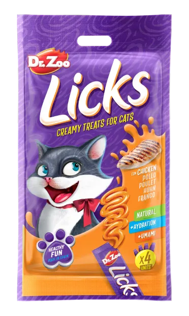 Dr Zoo Licks, recompense pisici, Pui, 4x15 g