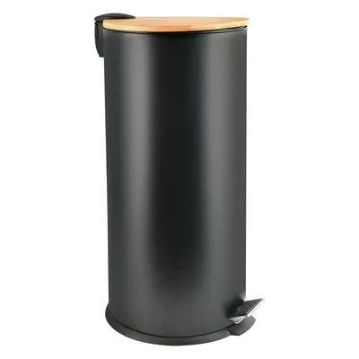 Coș de gunoi negru mat cu pedală din oțel 30 l Adonis – Spirella