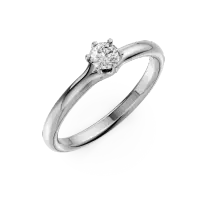 Inel de logodna din aur alb cu diamant solitaire de 0.19ct