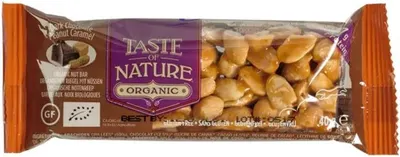 Desert organic cu ciocolată neagră, arahide și caramel, 40 g, Taste of Nature