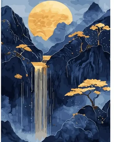 Kit de pictură după numere MagicArt - Valea Zen de Aur, 40 x 50 cm