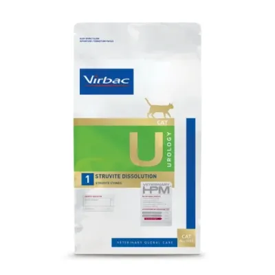 Hrana dietetica pentru pisici Virbac HPM U1 Urology Struvite Dissolution 1,5 kg