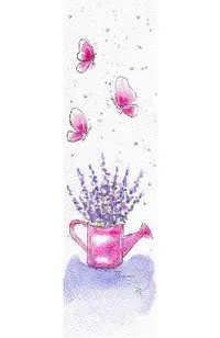 Semn de carte pictat manual: Lavanda
