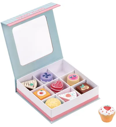 Set de joc din lemn Lelin - Muffins cu cutie