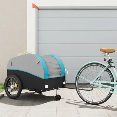 Gossi remorca pentru biciclete, negru si albastru, 45 kg, fier