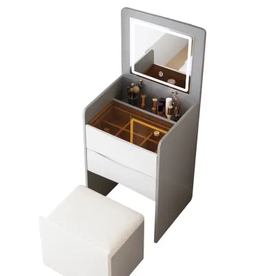 SET DIVA - Măsuță de machiaj compactă cu oglindă și spațiu de depozitare