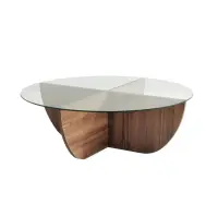 Masuta de cafea LILY, nuc, 90x90x30 cm