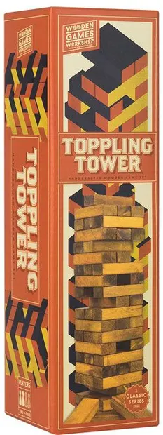 Joc din lemn Profesor Puzzle - Turnul de echilibru, 54 piese