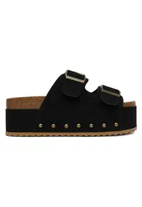Papuci textil pentru dama - Negru