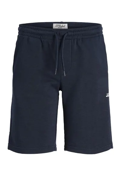 Pantaloni scurti de trening cu snur in talie - Bleumarin