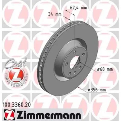 Disc frana ZIMMERMANN 100.3360.20