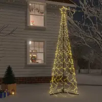 vidaXL Brad de Crăciun în formă de con, alb cald, 500 LED-uri, 100x300 cm