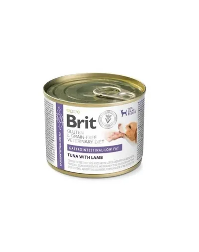 BRIT Veterinary Diet Grain Free Gastrointestinal Low Fat 200 g hrană veterinară cu ton și miel pentru câini