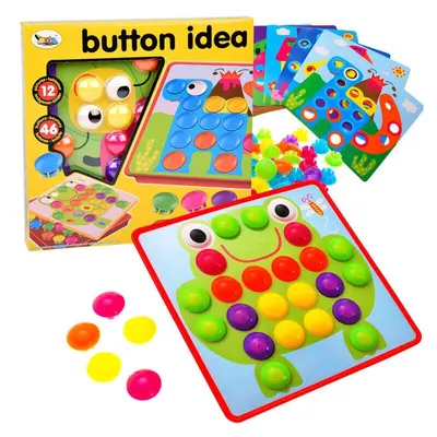 Puzzle creativ Montessori, Mozaic buttons, Multicolor