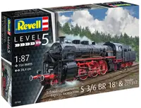 Model asamblat Revell Modern: trenuri - Locomotivă într-un tren expres Tender S3/6 BR18