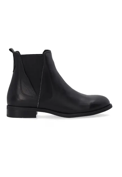 Botine din piele pentru femei cu insertii elastice
