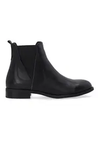 Botine din piele pentru femei cu insertii elastice