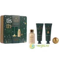Set Cadou Tis the Season Toasted Praline&Sweet Vanilla Crema pentru Maini si Unghii 50ml + Crema de Corp 50ml + Gel de Dus 50ml + Bila de Baie 1buc + Cutie Metalica cu Print si Capac 1buc