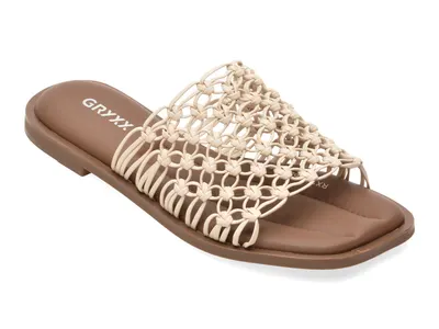 Papuci GRYXX maro, L26623, din piele ecologica
