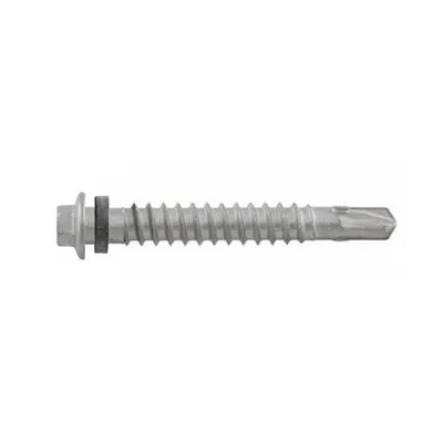 Surub Autoforant cu Cap Hexagonal Inox A2 si Saiba Cauciucata EPDM 6.3 x 65 / 50