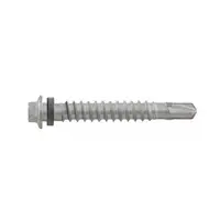 Surub Autoforant cu Cap Hexagonal Inox A2 si Saiba Cauciucata EPDM 6.3 x 65 / 50