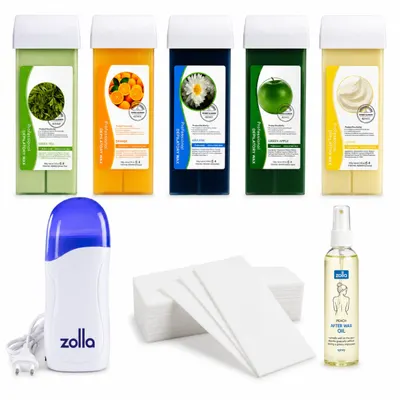Kit Complet Epilare Acasă cu Ceară Roll-On – Încălzitor Zolla
