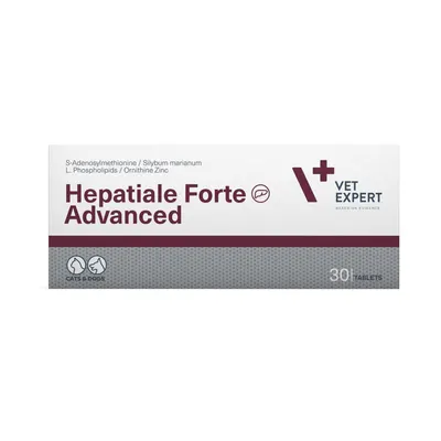 Supliment pentru caini si pisici cu afectiuni hepatice Vet Expert Hepatiale Forte Advanced, 30 tablete