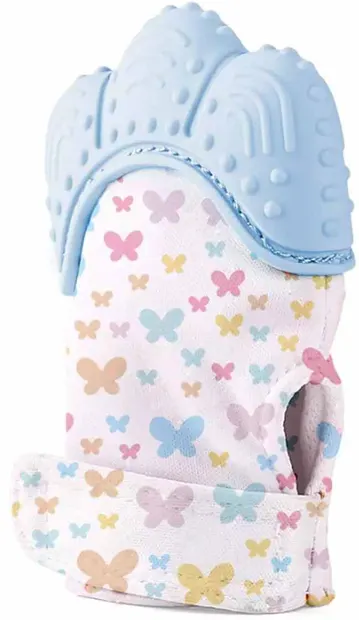 Mănușă de dentiție BabyJem - Butterfly, albastru