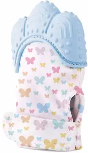 Mănușă de dentiție BabyJem - Butterfly, albastru