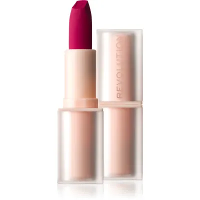 Revolution Lip Allure Soft Satin Lipstick ruj cremos cu finisaj satinat culoare Material Girl Wine 3.2 g