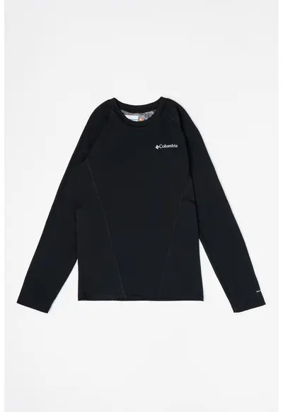 Bluza cu maneci raglan pentru drumetii - trekking si ski Midweight - Negru stins