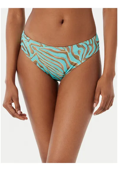 Slip de bikini dama - imprimeu animalier - albastru - material sintetic