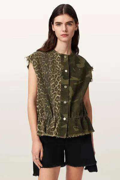 AllSaints vestă pentru femei, din bumbac SOFI