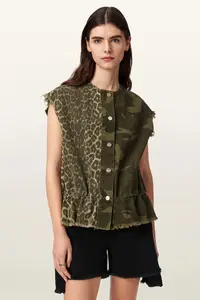 AllSaints vestă pentru femei, din bumbac SOFI