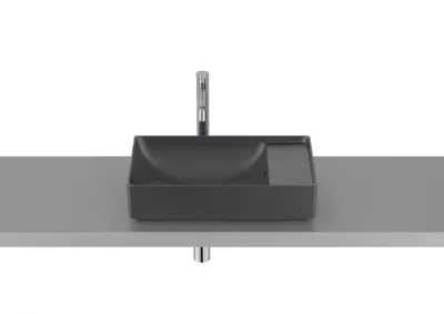Lavoar Roca Ona A32768C080, montare pe blat, 55 x 34.5 cm, FineCeramic, mat, Negru