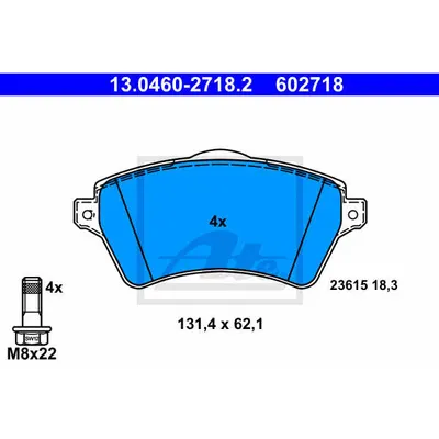 Set placute frana, frana disc ATE 13.0460-2718.2