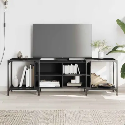 vidaXL Comodă TV, negru, 153x37x50 cm, lemn compozit