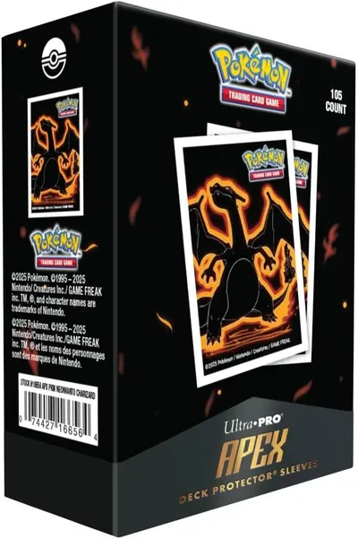 Protecții pentru carduri Ultra Pro - Pokemon TCG: Neon Kanto Charizard Apex Deck Protector Sleeves (105 buc.)