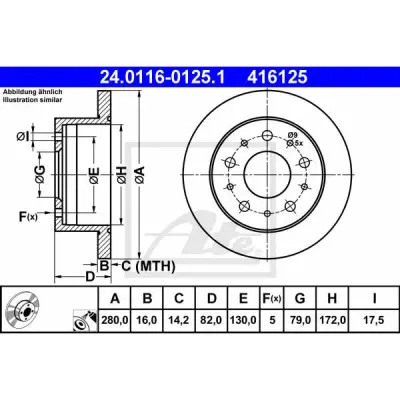 Disc frana ATE 24.0116-0125.1