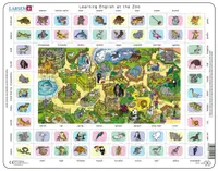 Puzzle educațional Larsen din 70 piese - La grădina zoologică