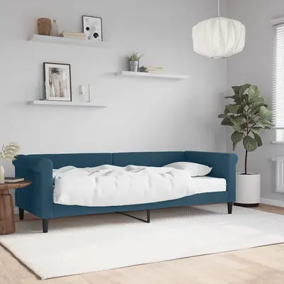 vidaXL Pat de zi cu saltea, albastru, 80x200 cm, catifea