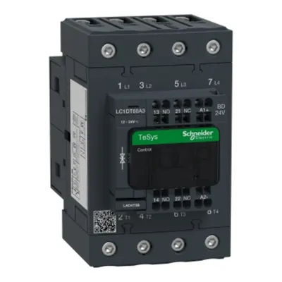 Contactor, TeSys Deca, 4P(4 NO), AC-1, <=440V, 60A, bobina standard 24VDC, terminale cu arc