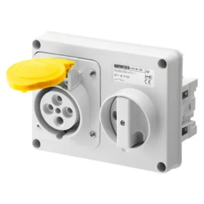 Priza industriala cu interblocaj - WITHOUT BOTTOM - WITHOUT FUSE-HOLDER BASE - 3P+E 32A 100-130V - 50/60HZ 4H - IP44