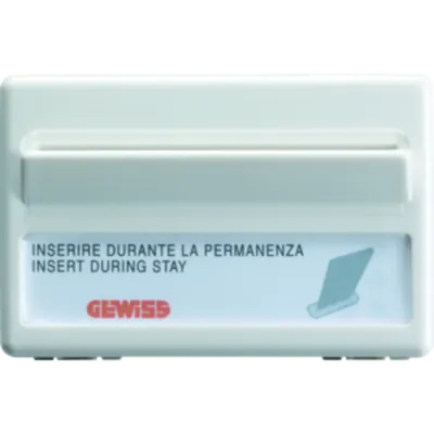 Economizor Hotel - Unipolar No - 10a - Badge 54mm - Backlit 230v - 3 Modules - System White