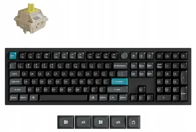Tastatură mecanică Keychron - Q6 Ultra 8K, wireless, Silk POM Banana, RGB, neagră