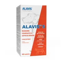 ALAVIS 5, supliment sistem articular câini, comprimate ALAVIS 5, XS-XL, supliment sistem articular câini și pisici, flacon, 90 comprimate