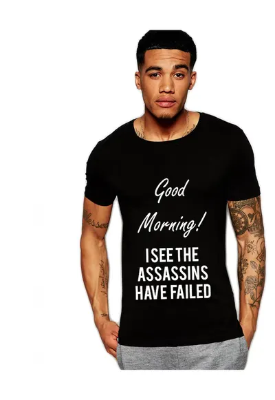 Tricou negru barbati - Assassins faild - Negru